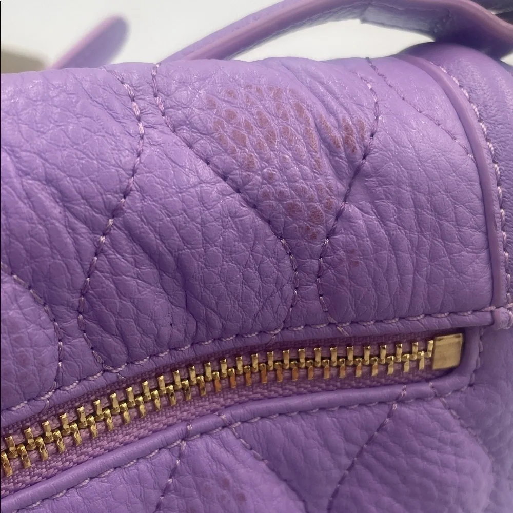 Vera Bradley Lavender Quilted leather Crossbody Bag adjustable strap. Used. - Picture 13 of 14